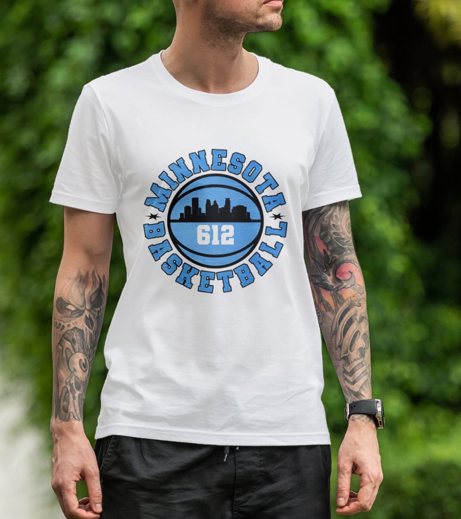 Minnesota Basketball 612 City Skyline T-Shirt