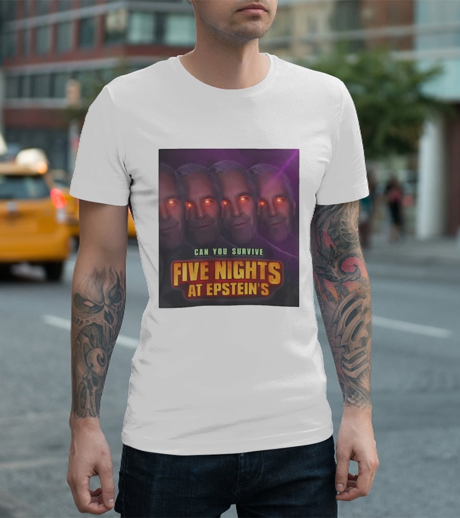 Five Nights At Epstein's Can You Survive Imagery With Glowing Eyes T-Shirt