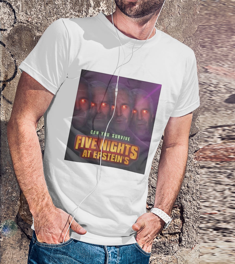 Five Nights At Epstein's Can You Survive Imagery With Glowing Eyes T-Shirt