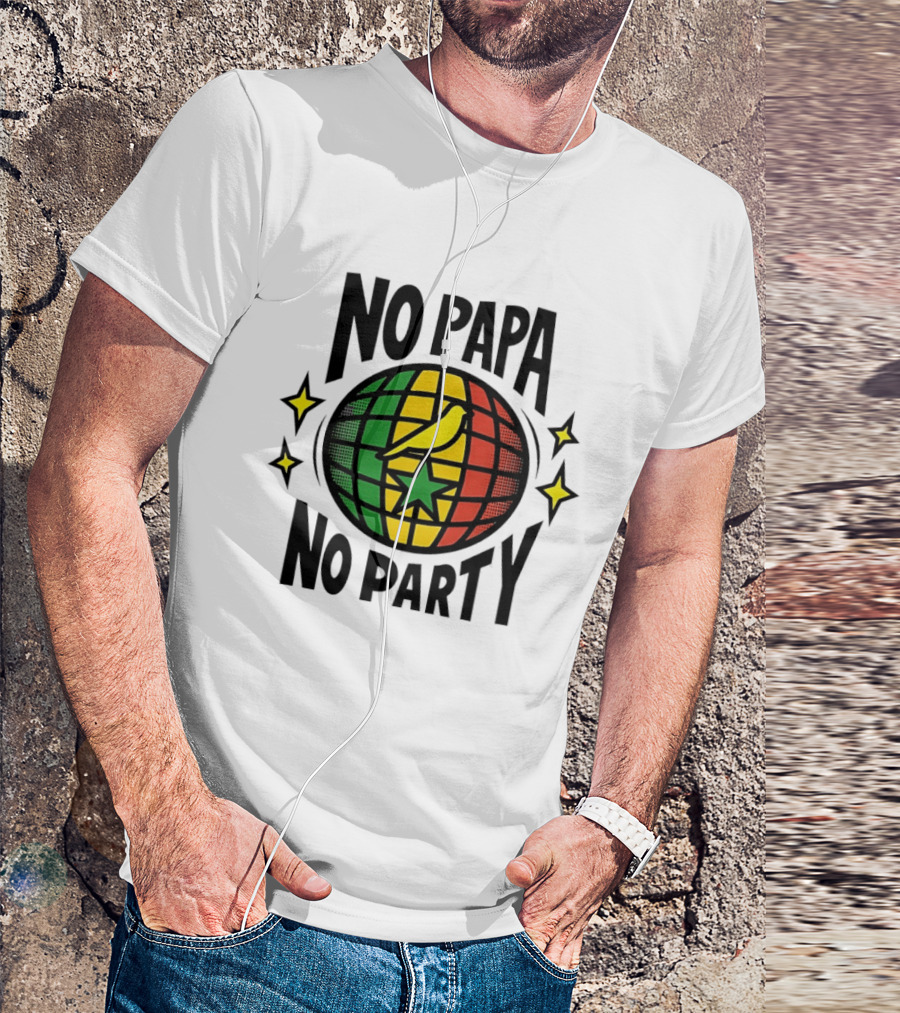 No Papa No Party Bird Star Globe Jamaican T-Shirt