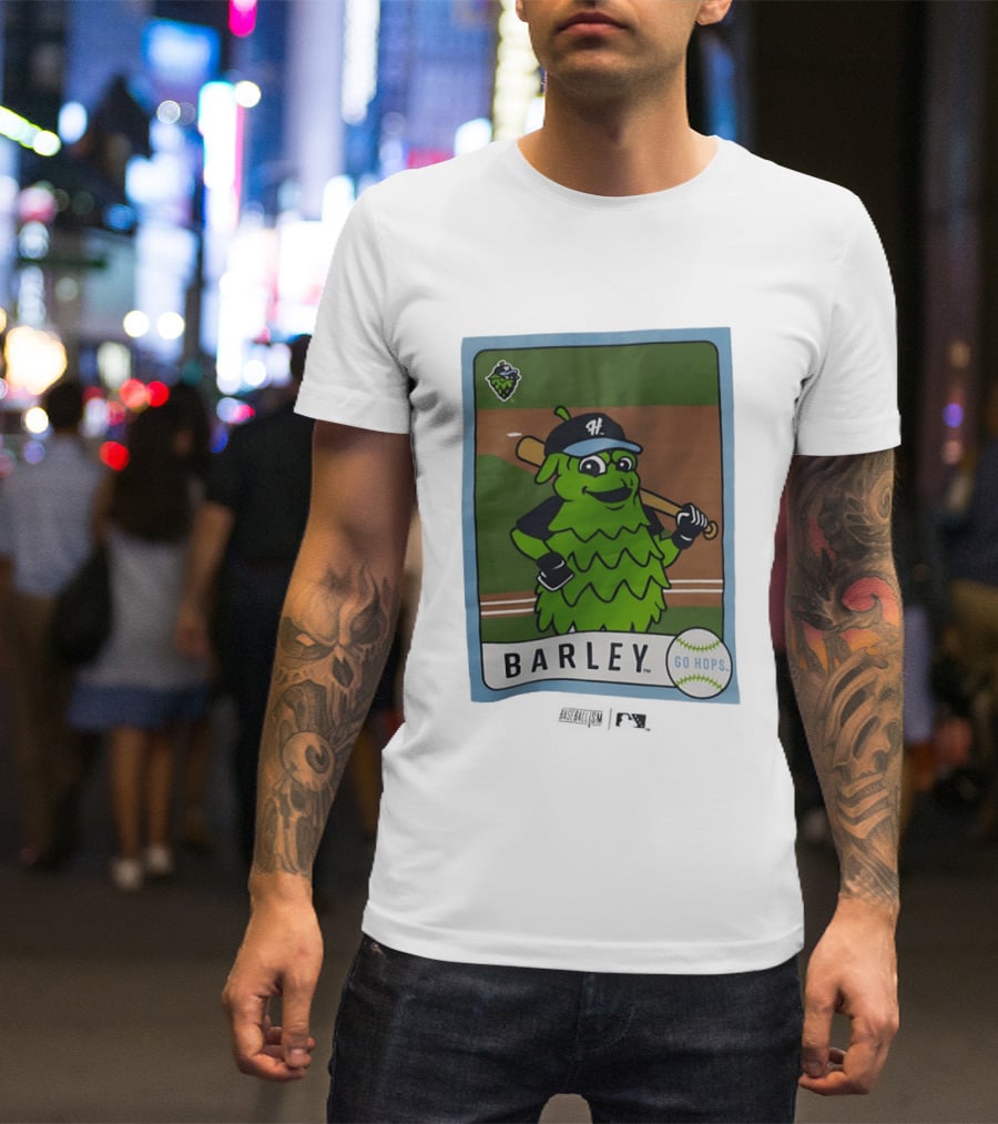Hillsboro Hops Barley Go Hops Baseball T-Shirt