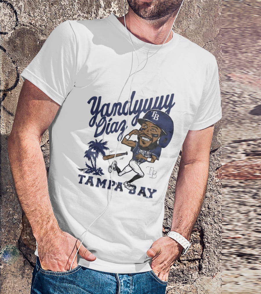 Yandy Diaz Tampa Bay Rays Yandyuuuu MLB Baseball Caricature T-Shirt