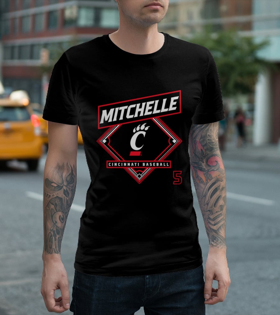 Mitchelle Cincinnati Bearcats Baseball C Logo 2026 T-Shirt