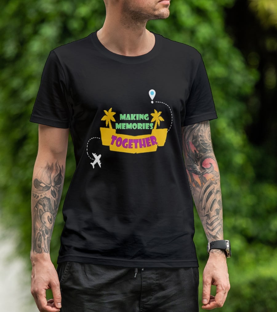 Making Memories Together Tropical Adventure With Plane And Palm Trees T-Shirt