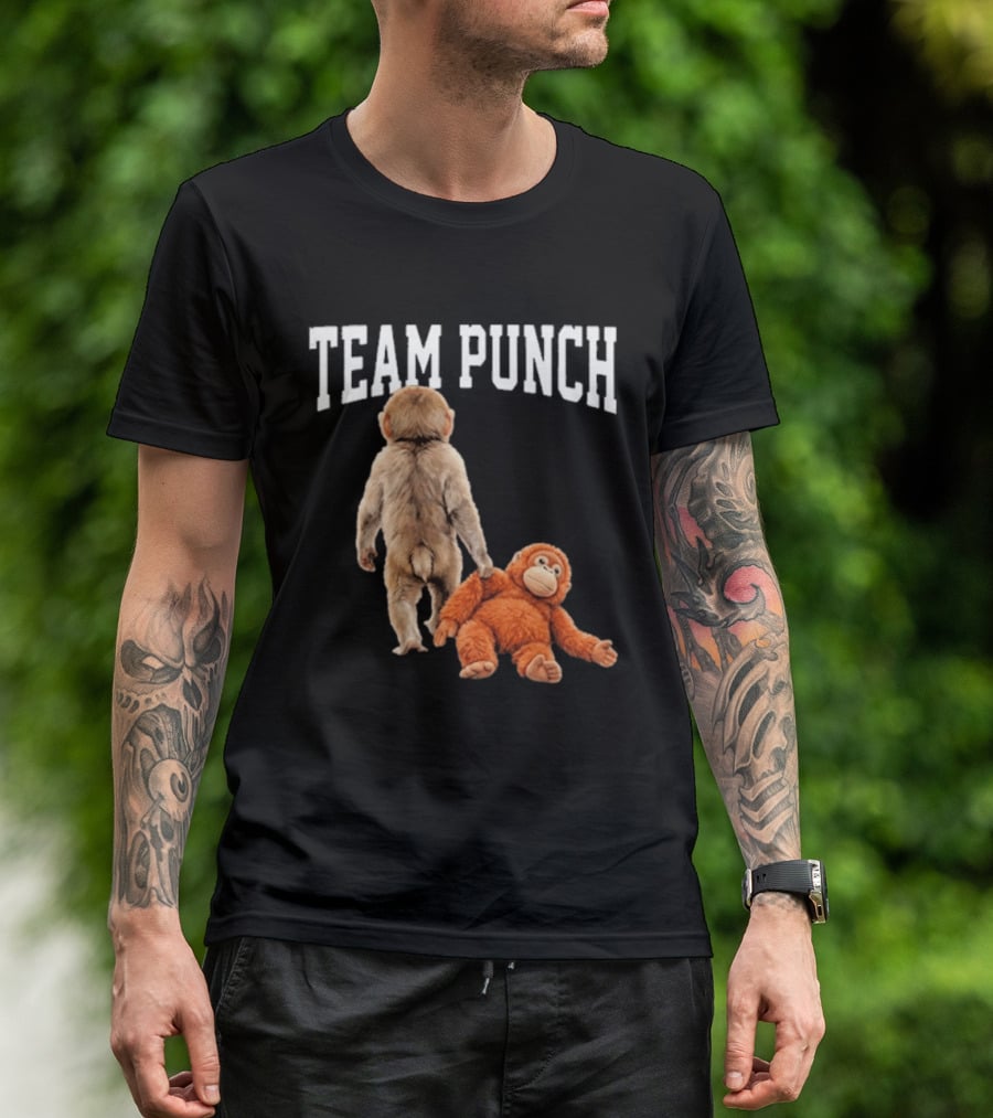 Team Punch Viral Monkey Stuffed Toy Fun T-Shirt