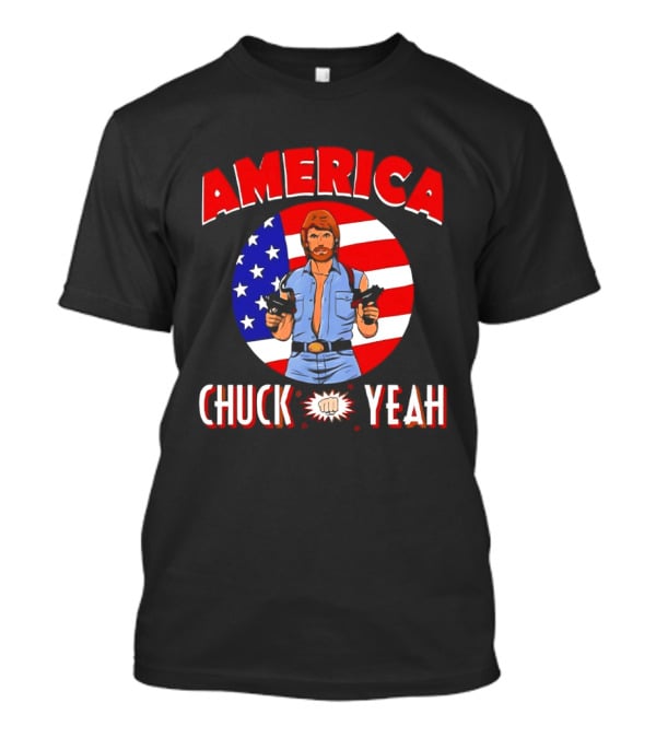 America Chuck Yeah Chuck Norris USA Flag T-Shirt