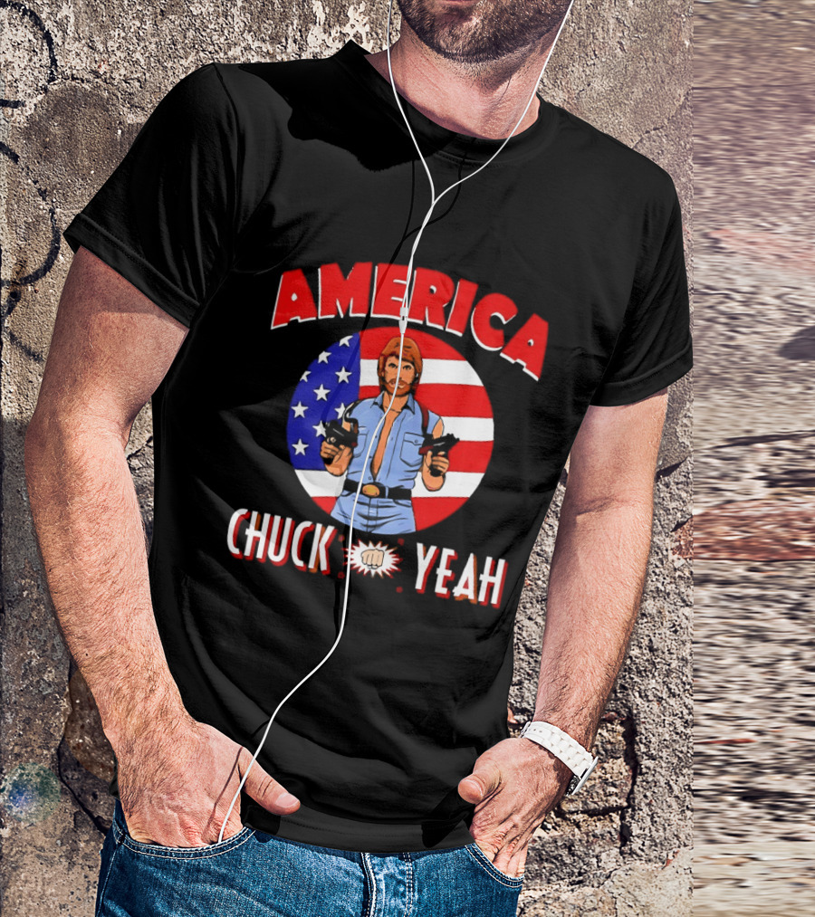 America Chuck Yeah Chuck Norris USA Flag T-Shirt