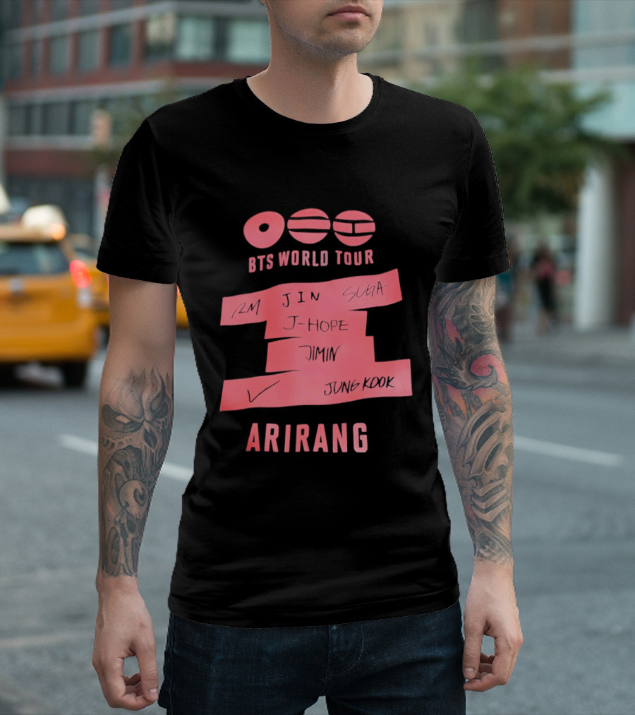 BTS World Tour 2026 Arirang Jimin Suga Jin J Hope Jungkook RM V T-Shirt