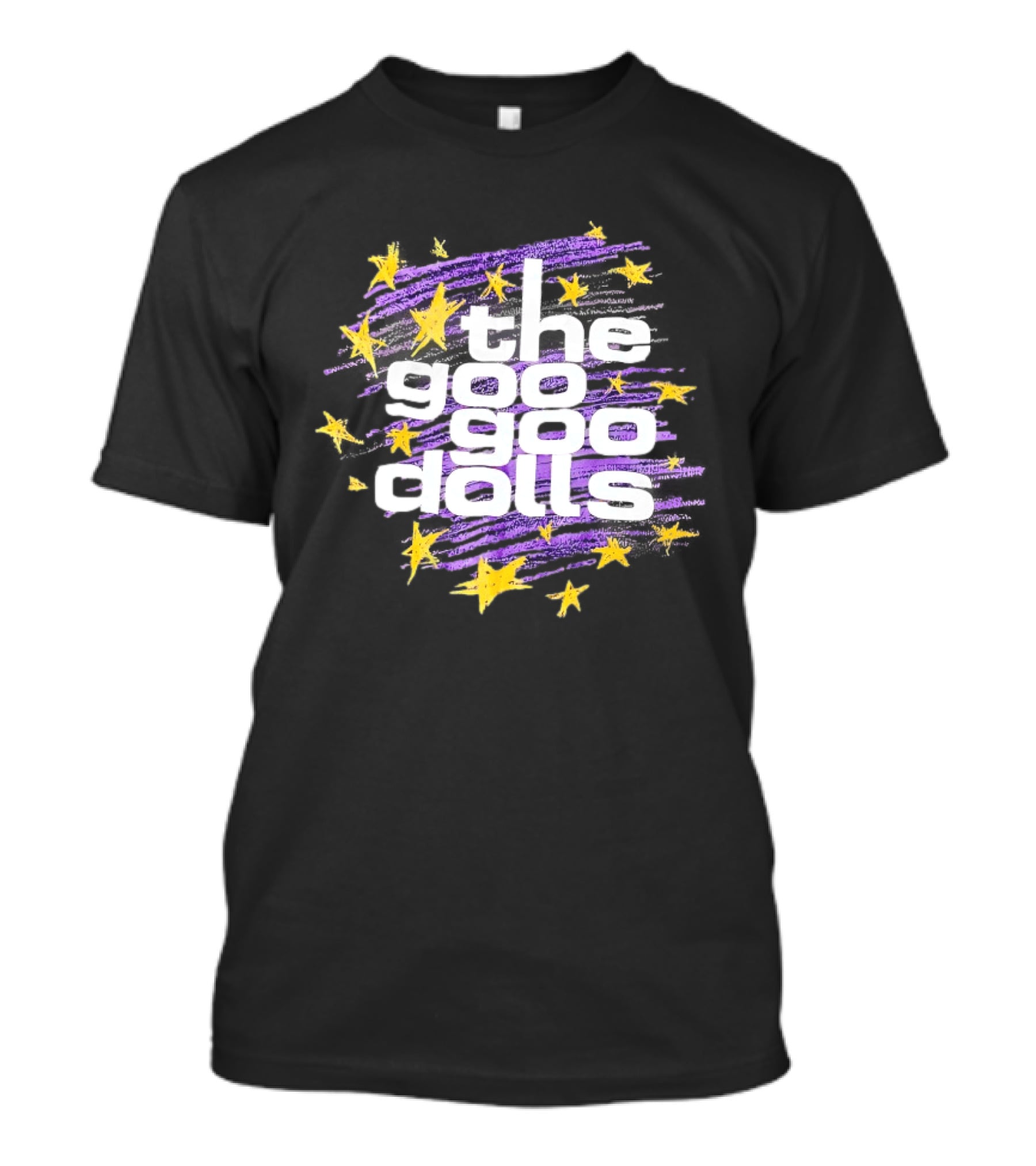 The Goo Goo Dolls Purple And Yellow Stars Brushstroke T-Shirt