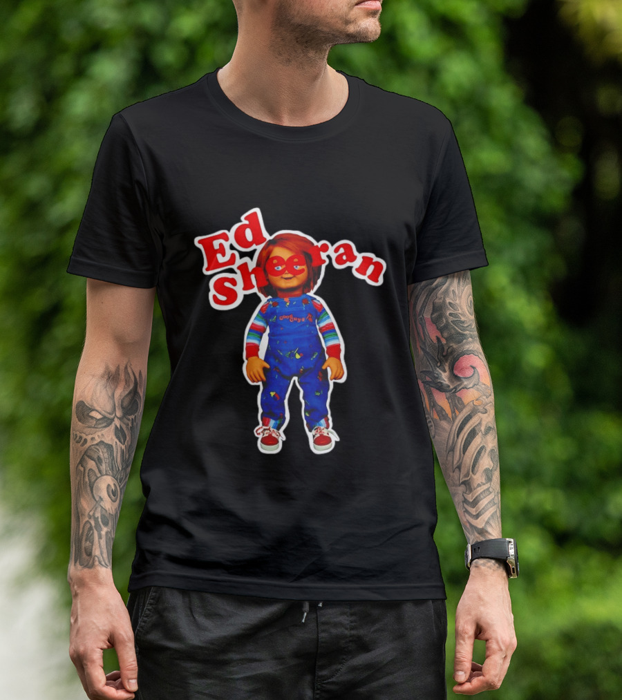Ed Sheeran Chucky Doll Red Hair Suspender Outfit T-Shirt