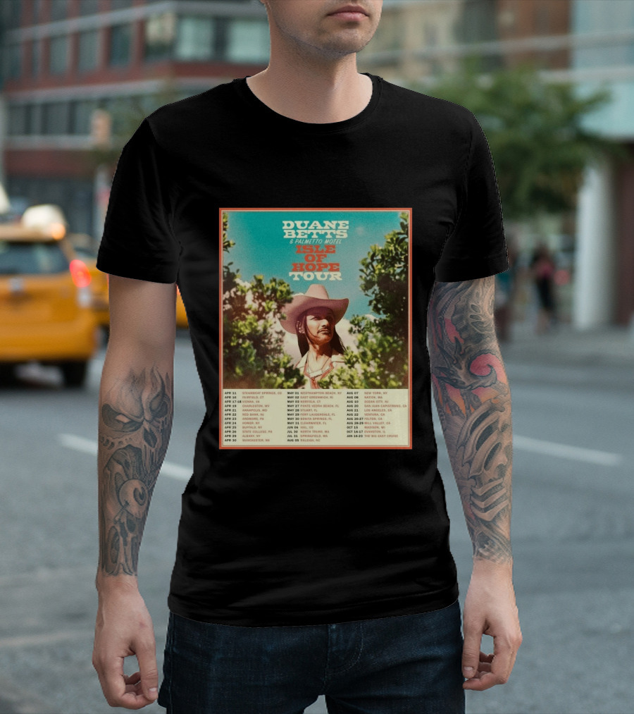 Duane Betts Palmetto Motel Isle Of Hope Tour Dates 2026 T-Shirt