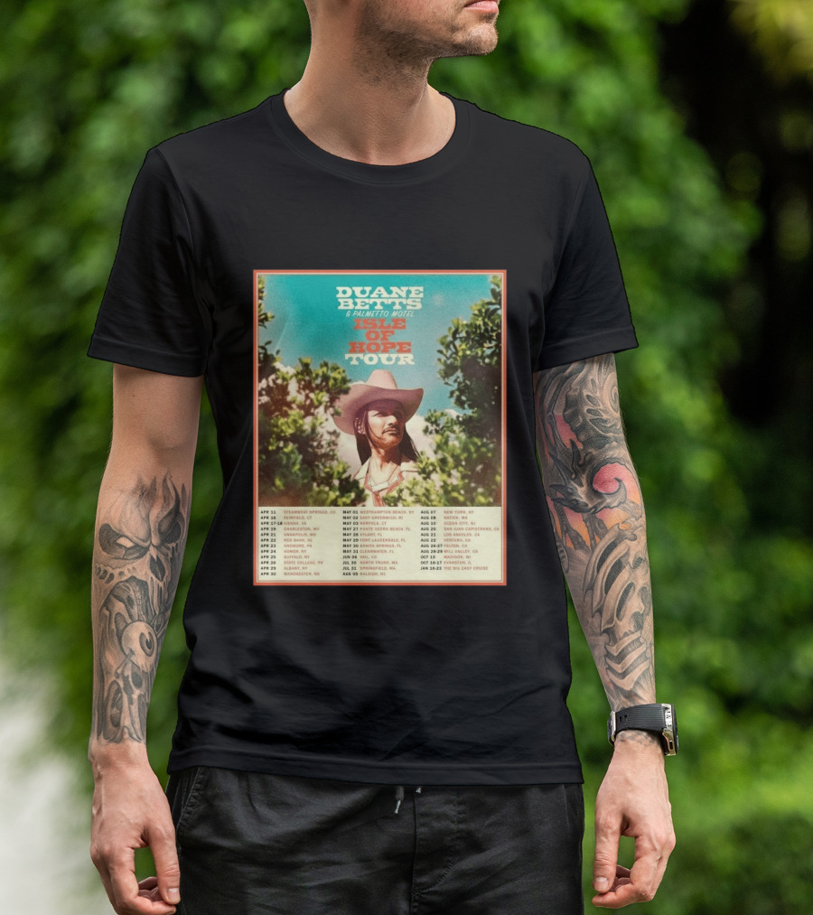 Duane Betts Palmetto Motel Isle Of Hope Tour Dates 2026 T-Shirt