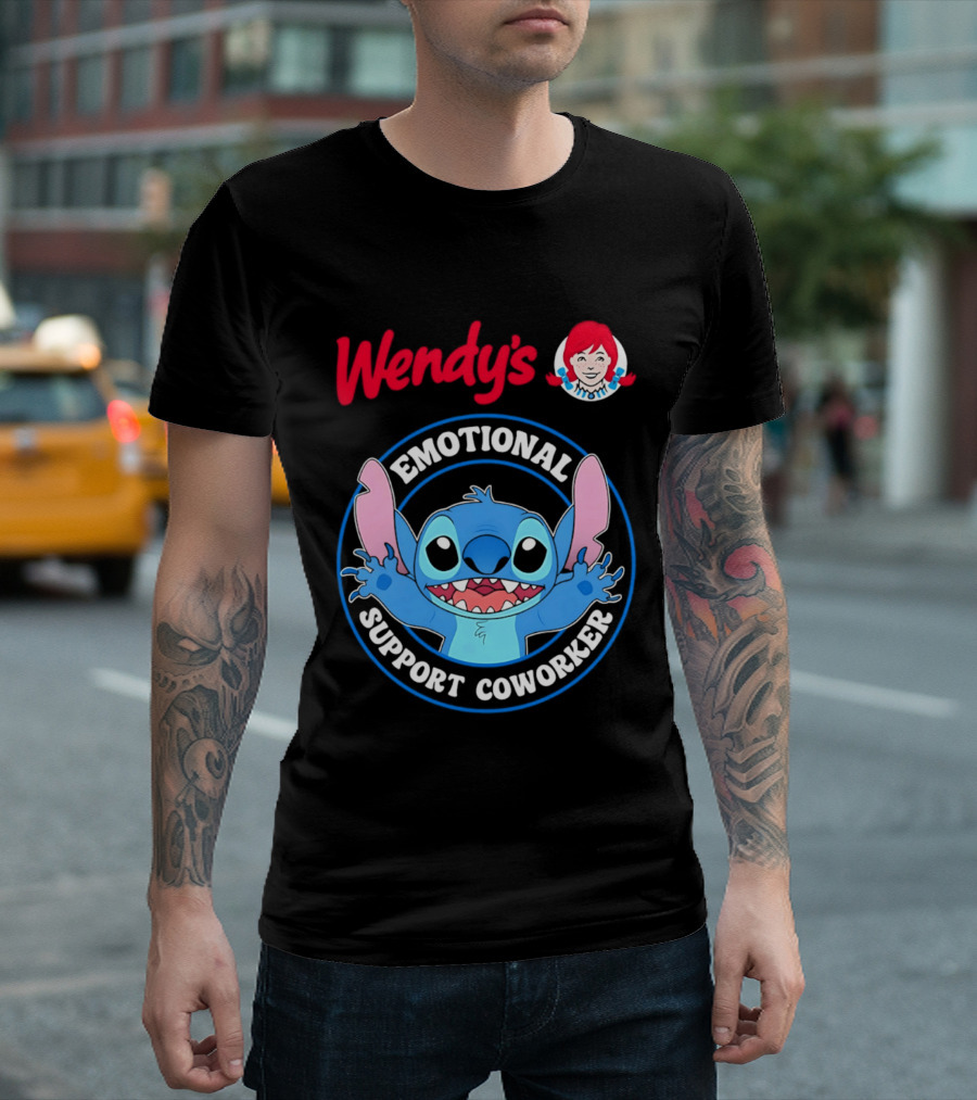 Wendy's Emotional Support Coworker Stitch Bluey T-Shirt