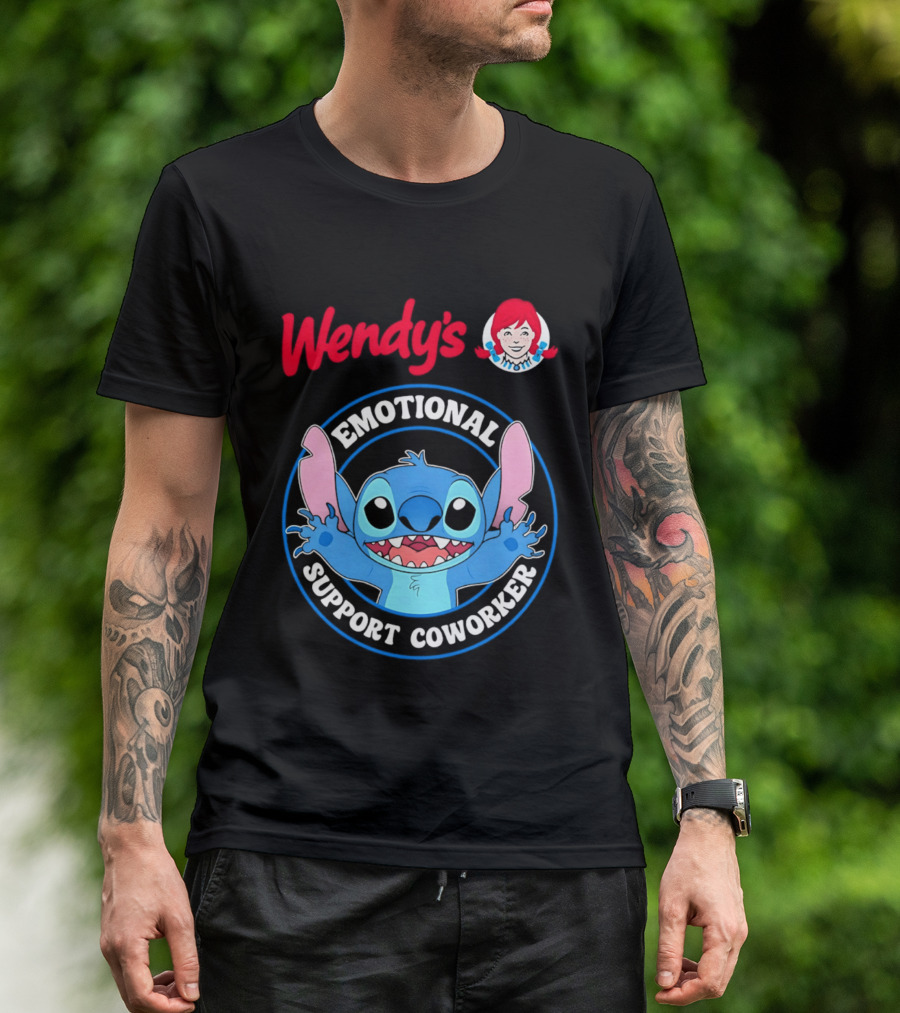 Wendy's Emotional Support Coworker Stitch Bluey T-Shirt
