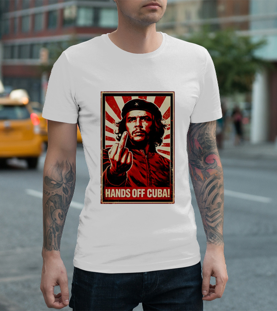 Che Guevara Hands Off Cuba Middle Finger Iconic Image T-Shirt