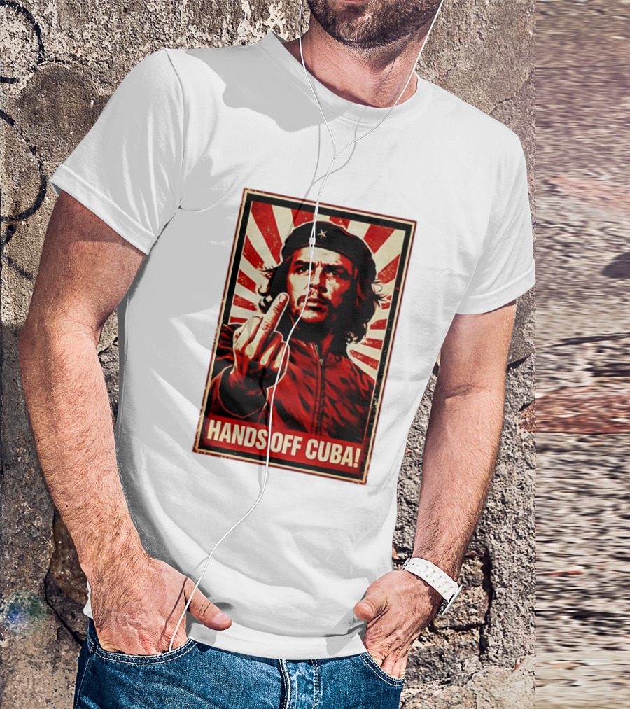 Che Guevara Hands Off Cuba Middle Finger Iconic Image T-Shirt