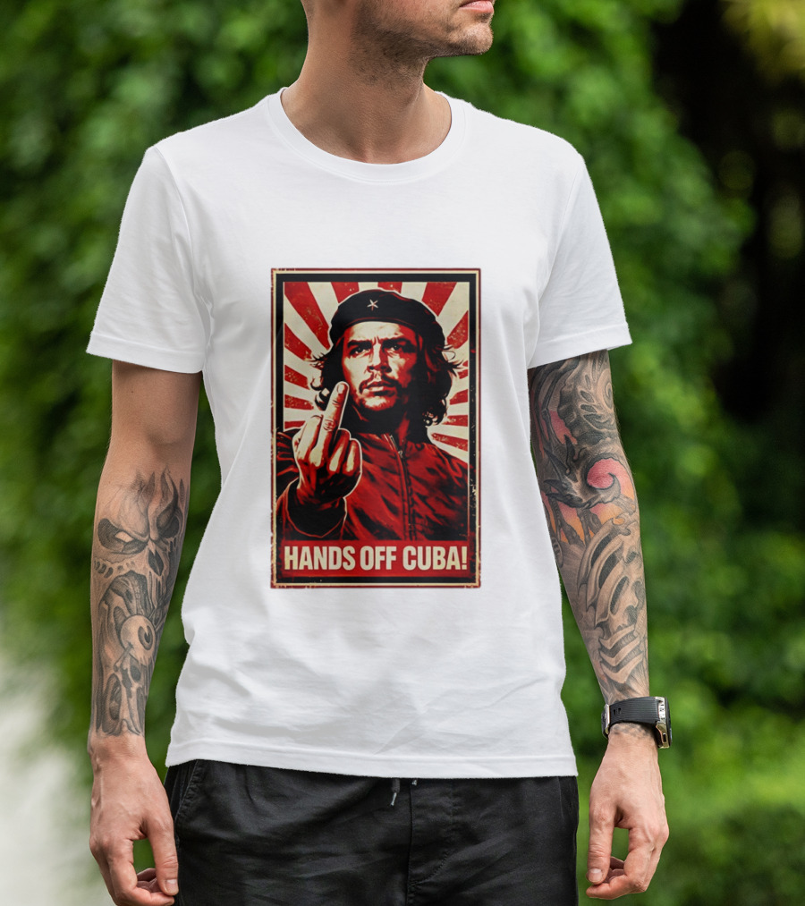 Che Guevara Hands Off Cuba Middle Finger Iconic Image T-Shirt