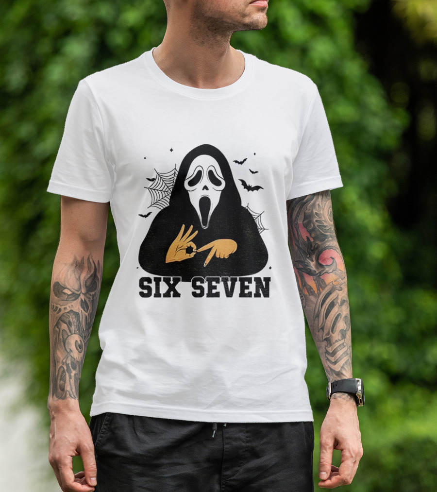 Ghostface Six Seven Halloween Bundle Bats And Webs T-Shirt