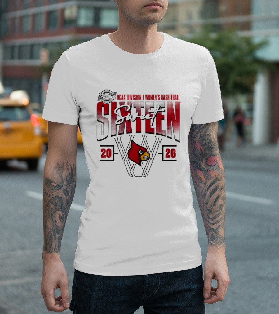 March Madness 2026 NCAA Sweet Sixteen Louisville Cardinals Women's Basketball Tournament T-Shirt