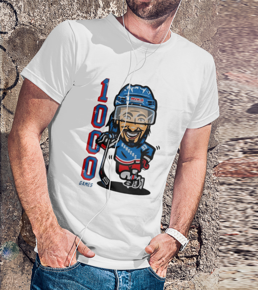 Mika Rangers 93 Hockey Player 1000 Games Celebration T-Shirt