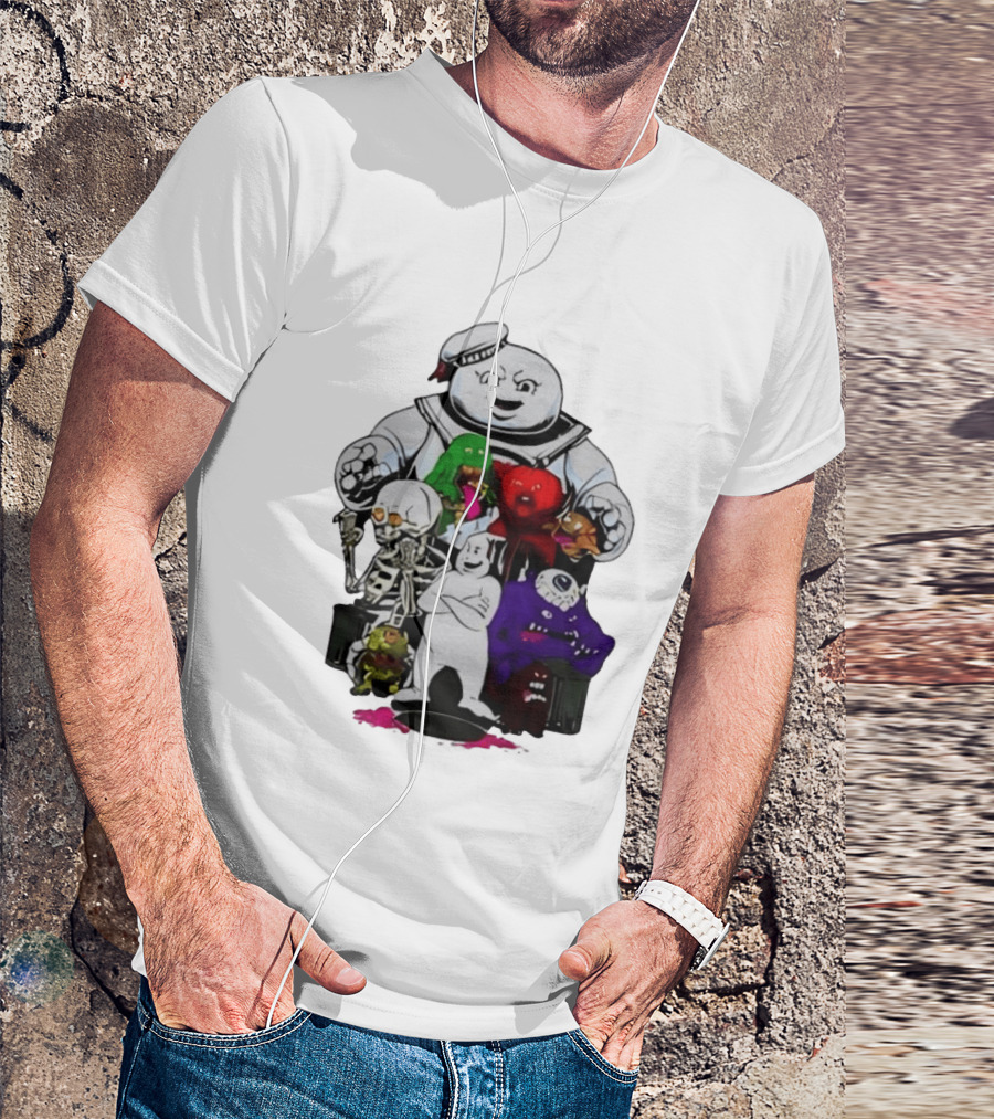 Stay Puft Marshmallow Man Ghostbusters Monster Group Characters T-Shirt