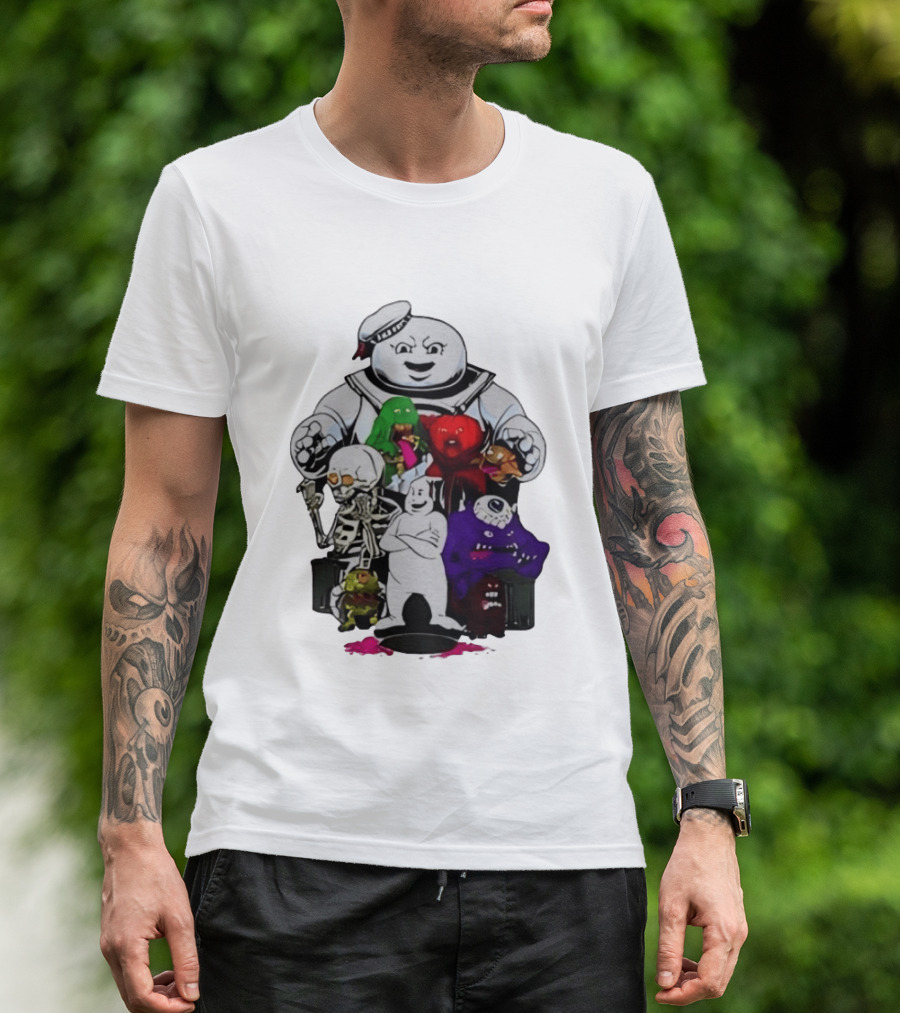 Stay Puft Marshmallow Man Ghostbusters Monster Group Characters T-Shirt