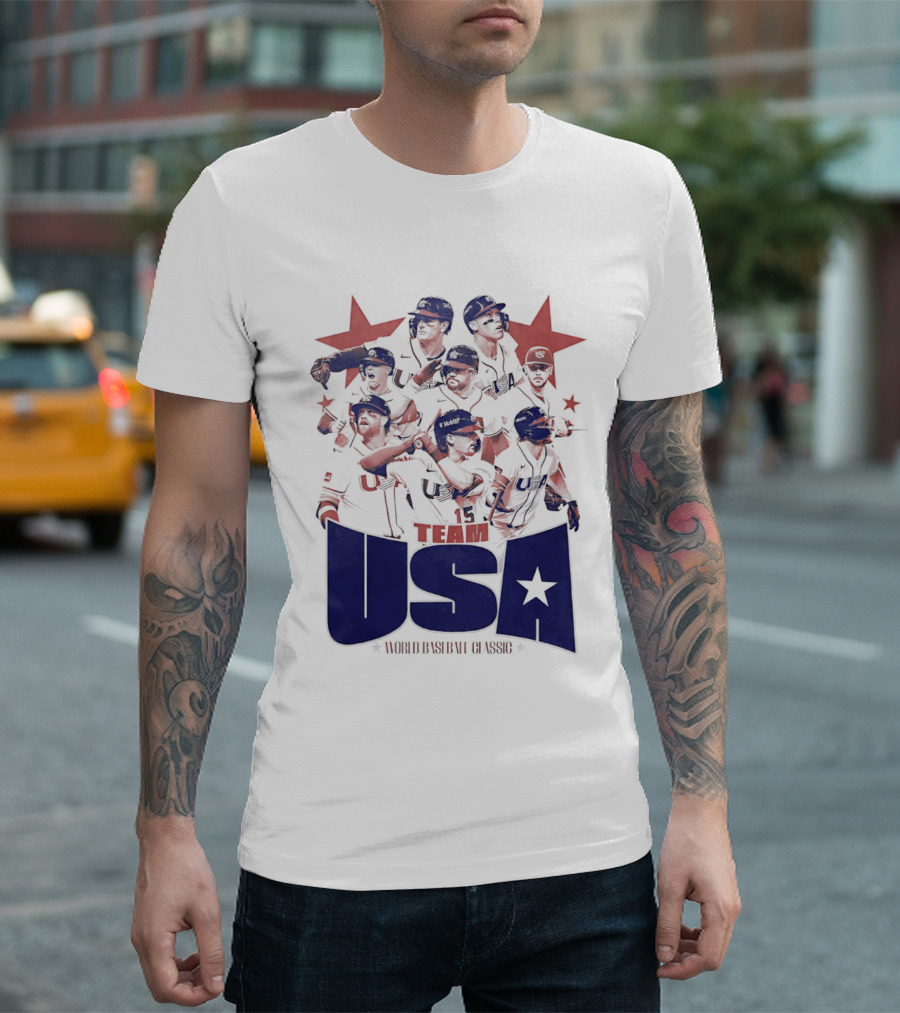 TEAM USA Baseball World Classic Players Lineup Stars T-Shirt