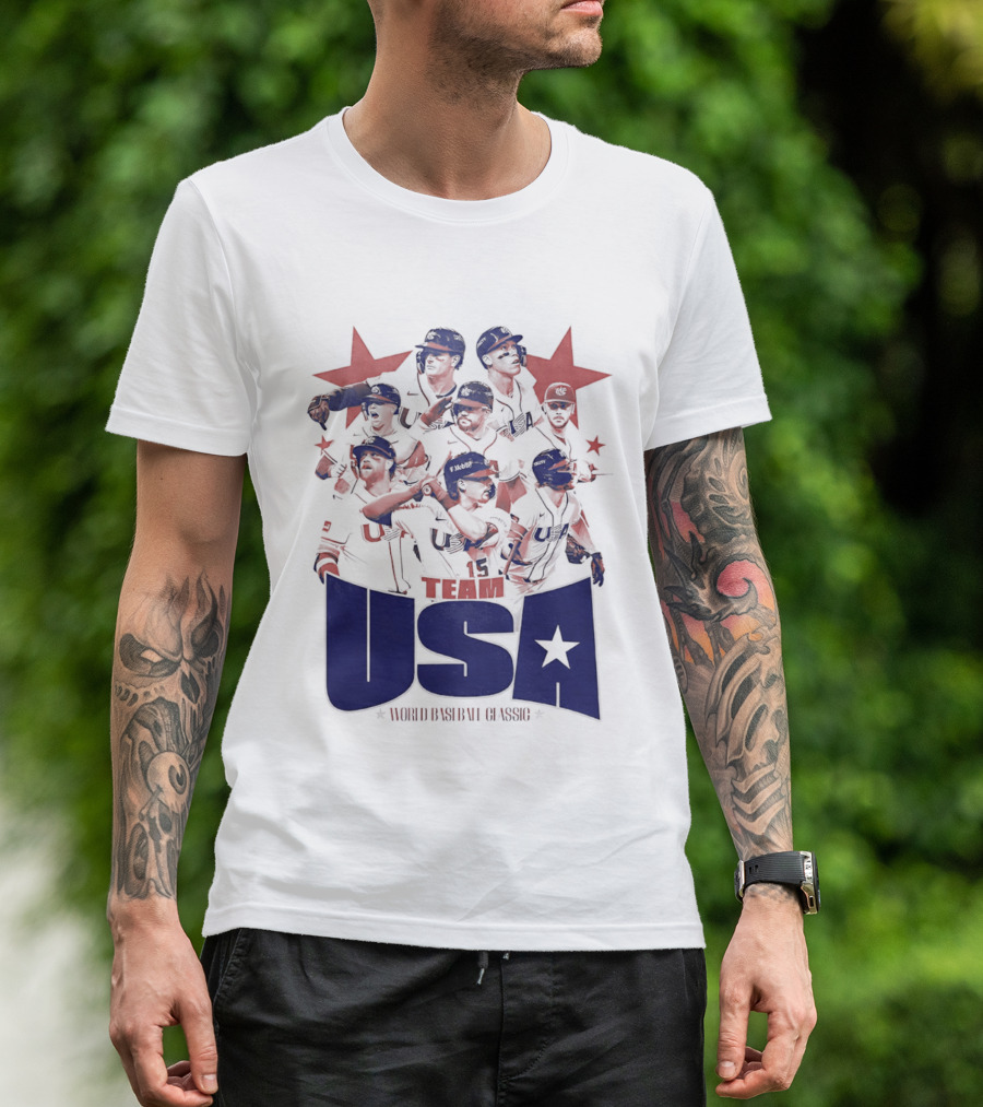 TEAM USA Baseball World Classic Players Lineup Stars T-Shirt