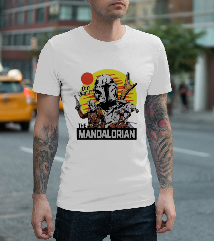 The Mandalorian Din Djarin Star Wars Retro Comic T-Shirt