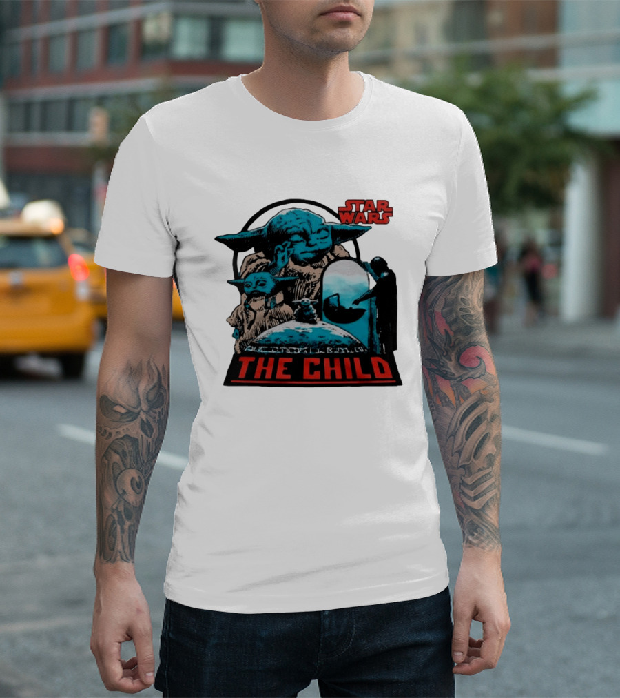 Star Wars The Mandalorian Grogu The Child Retro Comic T-Shirt