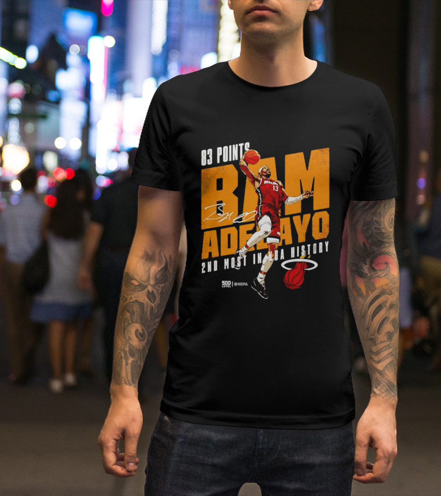83 Points Bam Adebayo Miami Heat 2nd Most In NBA History T-Shirt