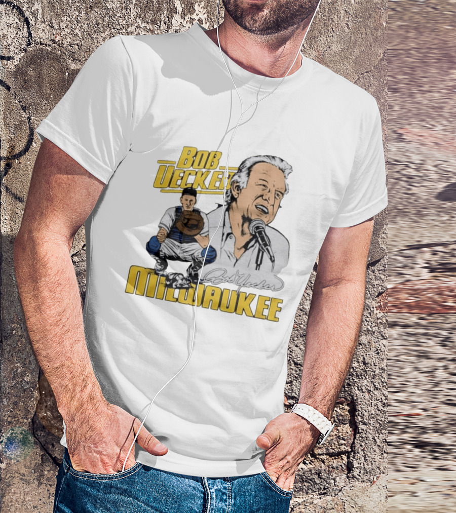 Bob Uecker Milwaukee Catcher Microphone Pose T-Shirt