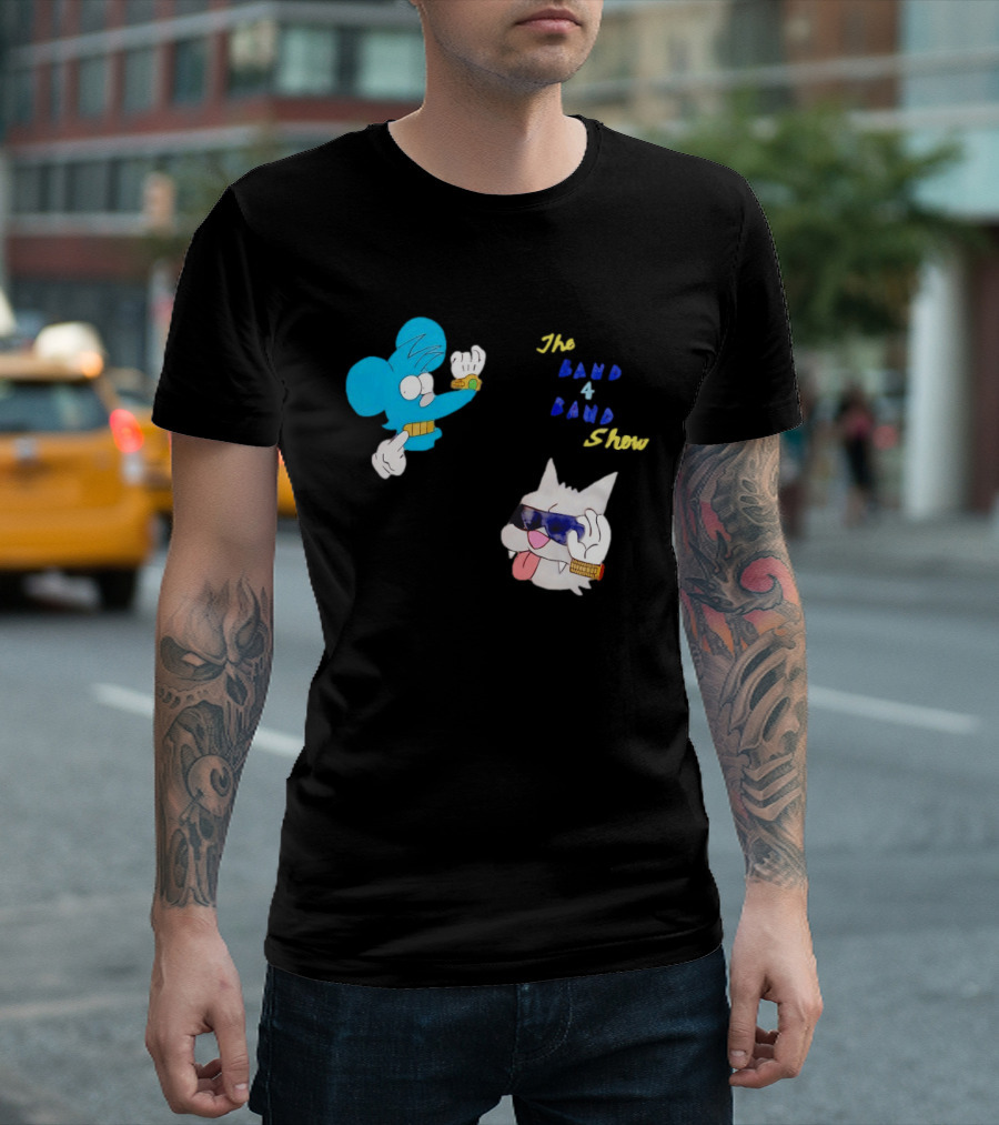 The Itchy And Scratchy Band 4 Band Show Cartoon Characters T-Shirt