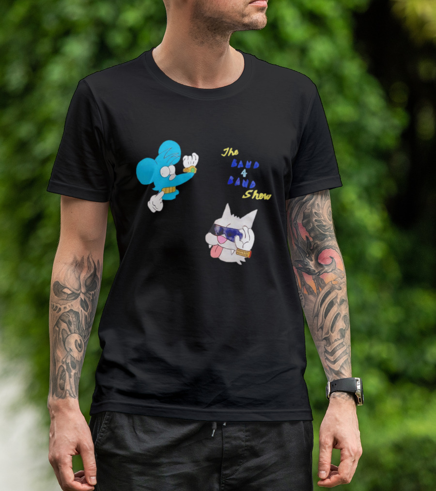 The Itchy And Scratchy Band 4 Band Show Cartoon Characters T-Shirt