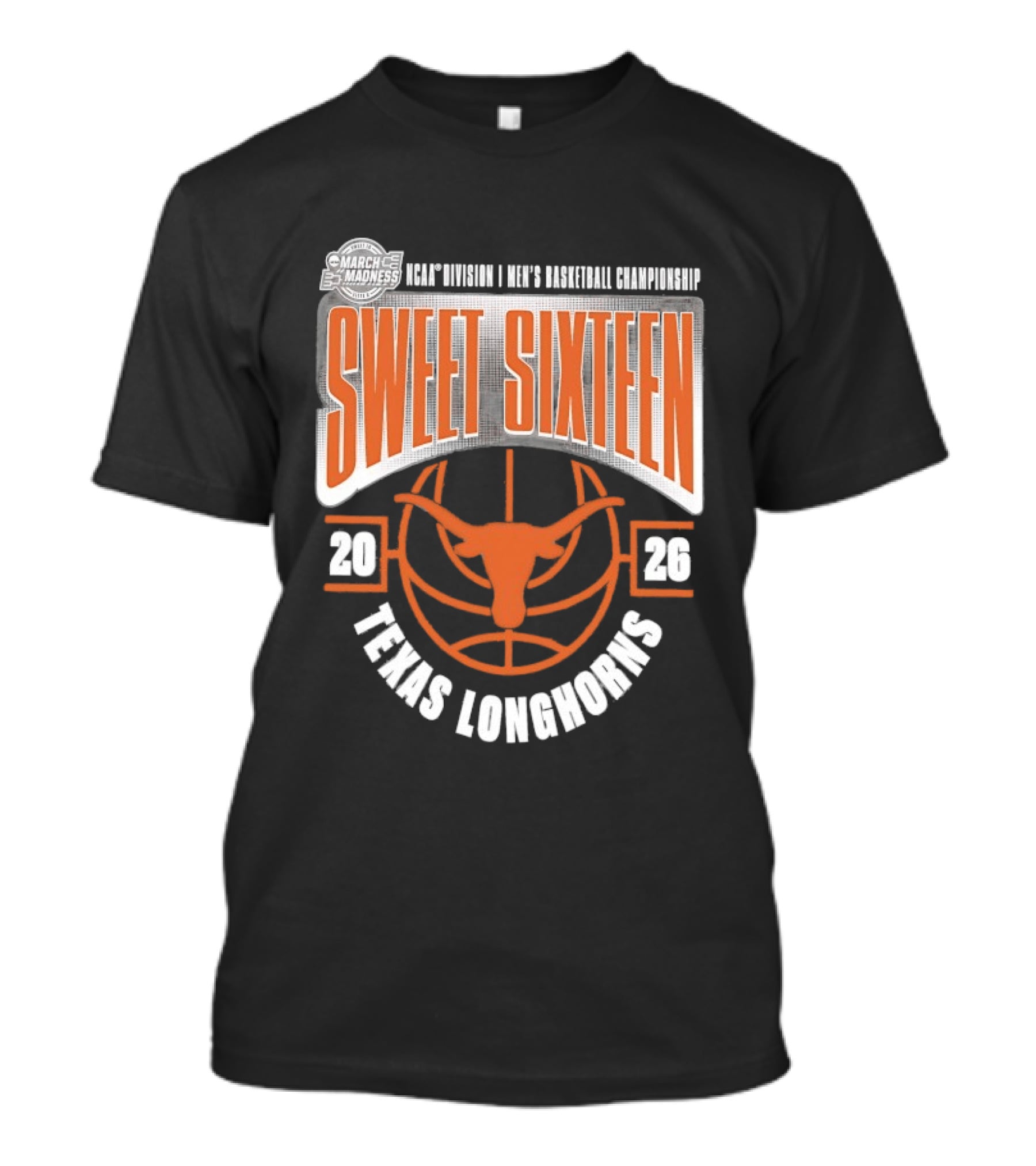 Texas Longhorns 2026 NCAA Men's Basketball Championship Sweet Sixteen T-Shirt