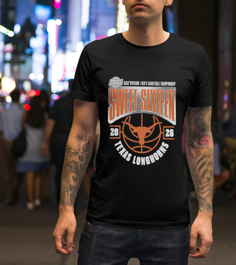 Texas Longhorns 2026 NCAA Men's Basketball Championship Sweet Sixteen T-Shirt