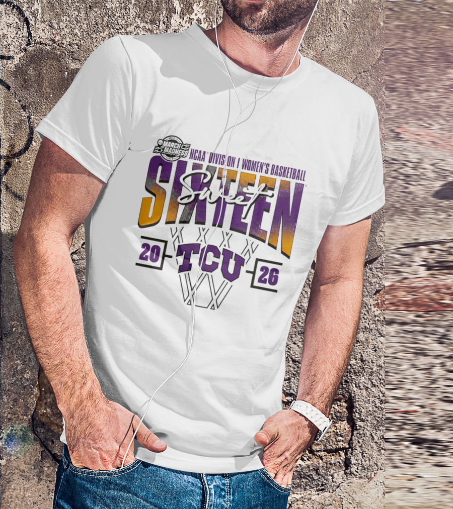 TCU Horned Frogs 2026 NCAA Division I Women's Basketball March Madness Sweet Sixteen T-Shirt