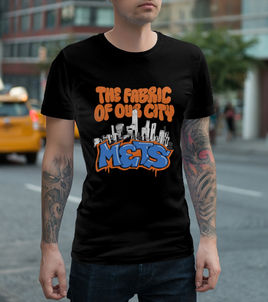 The Fabric Of Our City Mets New York Skyline Graffiti T-Shirt