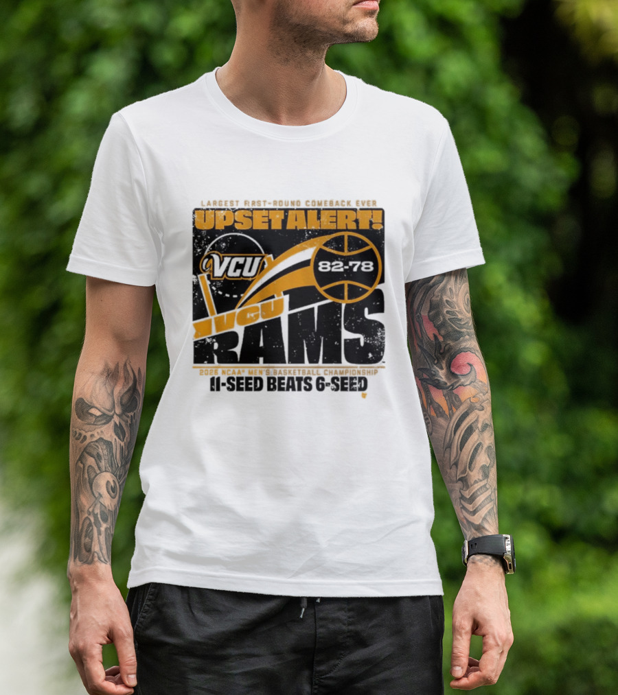 VCU Rams 2026 March Madness Upset Alert MBB Eleven Over Sixçado T-Shirt