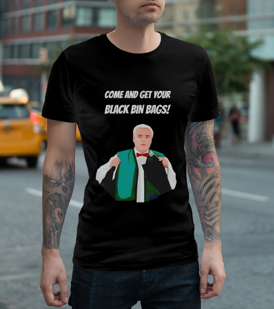 Brian Potter Come And Get Your Black Bin Bags Comic T-Shirt