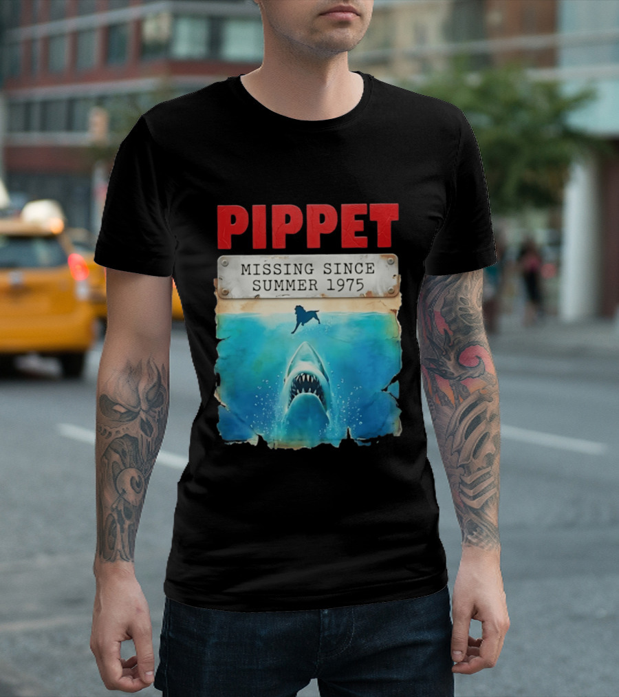 Pippet Missing Since Summer 1975 Shark Attack Scene T-Shirt