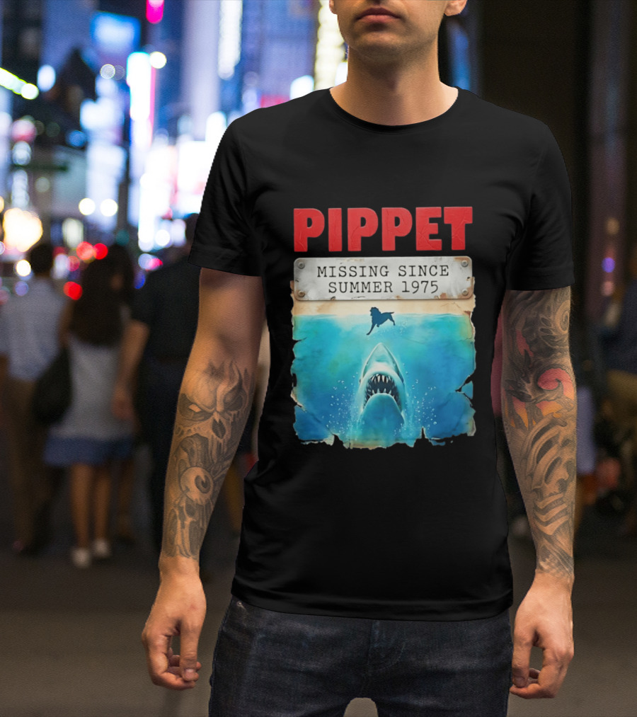 Pippet Missing Since Summer 1975 Shark Attack Scene T-Shirt