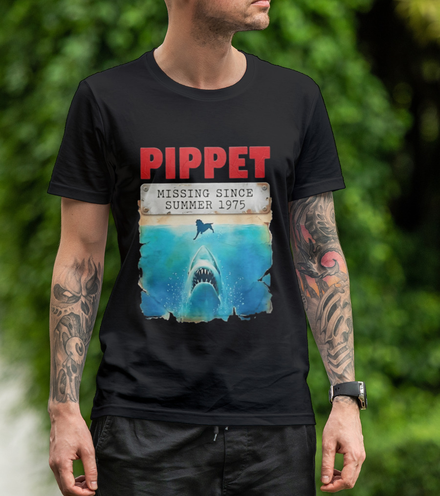 Pippet Missing Since Summer 1975 Shark Attack Scene T-Shirt