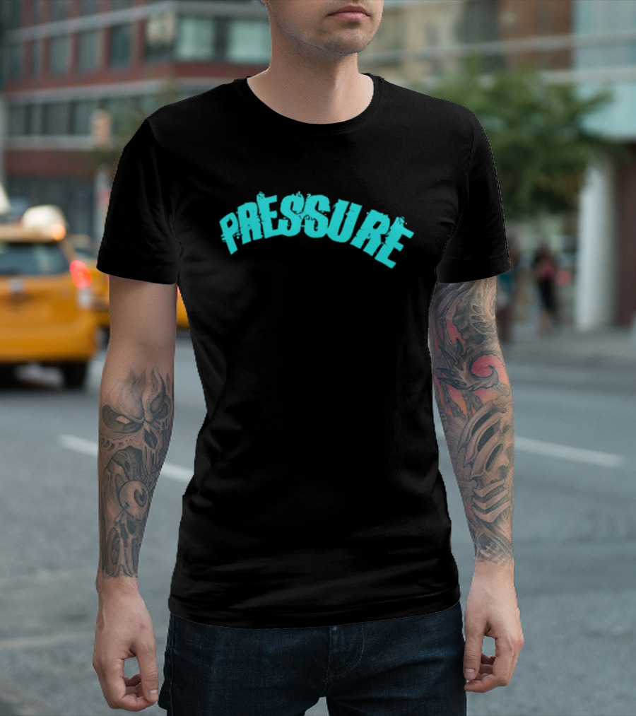Pressure Teal Distressed Arched T-Shirt