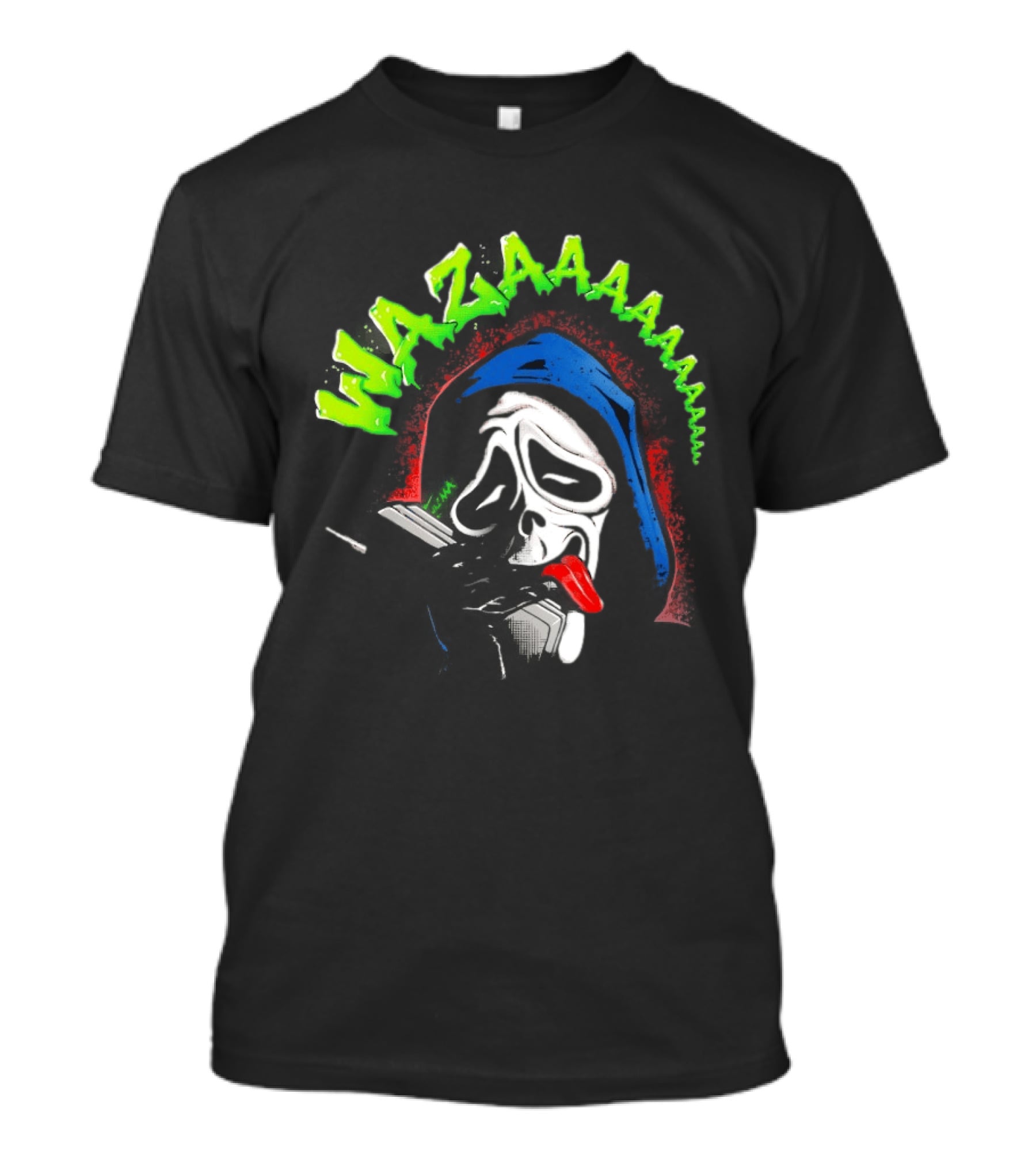 Scary Movie Ghostface Wazaaa Scream Mask Colorful Expression T-Shirt