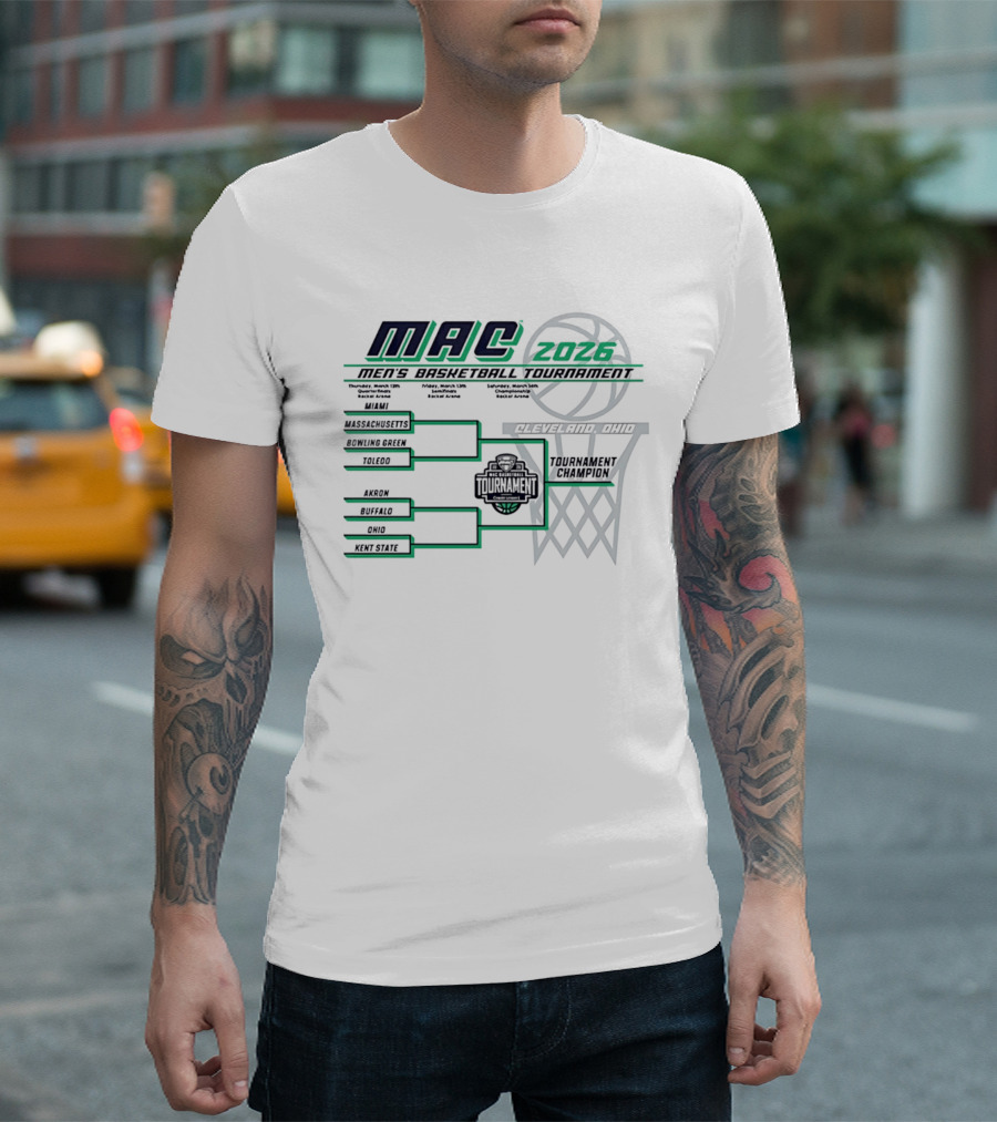 2026 MAC Men's Basketball Tournament Bracket In Cleveland Ohio T-Shirt