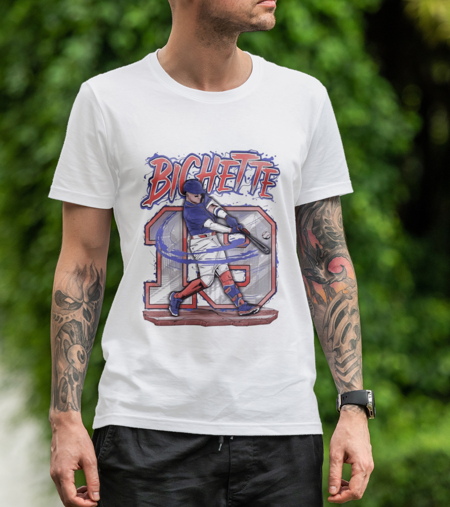 Bo Bichette 19 New York Mets Baseball 2026 City Skyline Blazing T-Shirt