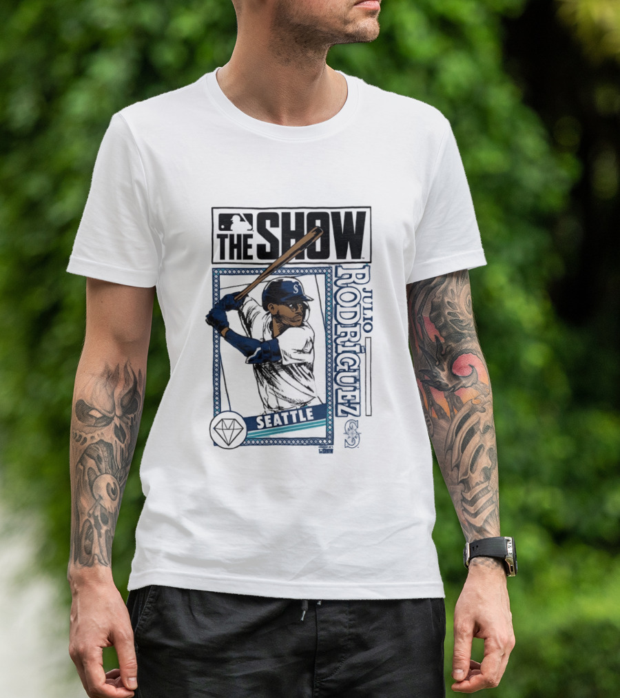 MLB The Show Julio Rodriguez Seattle Mariners Caricature 44 T-Shirt
