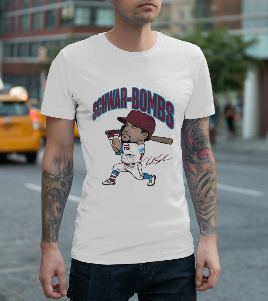 SchwarBombs Kyle Schwarber Philadelphia Phillies Caricature T-Shirt