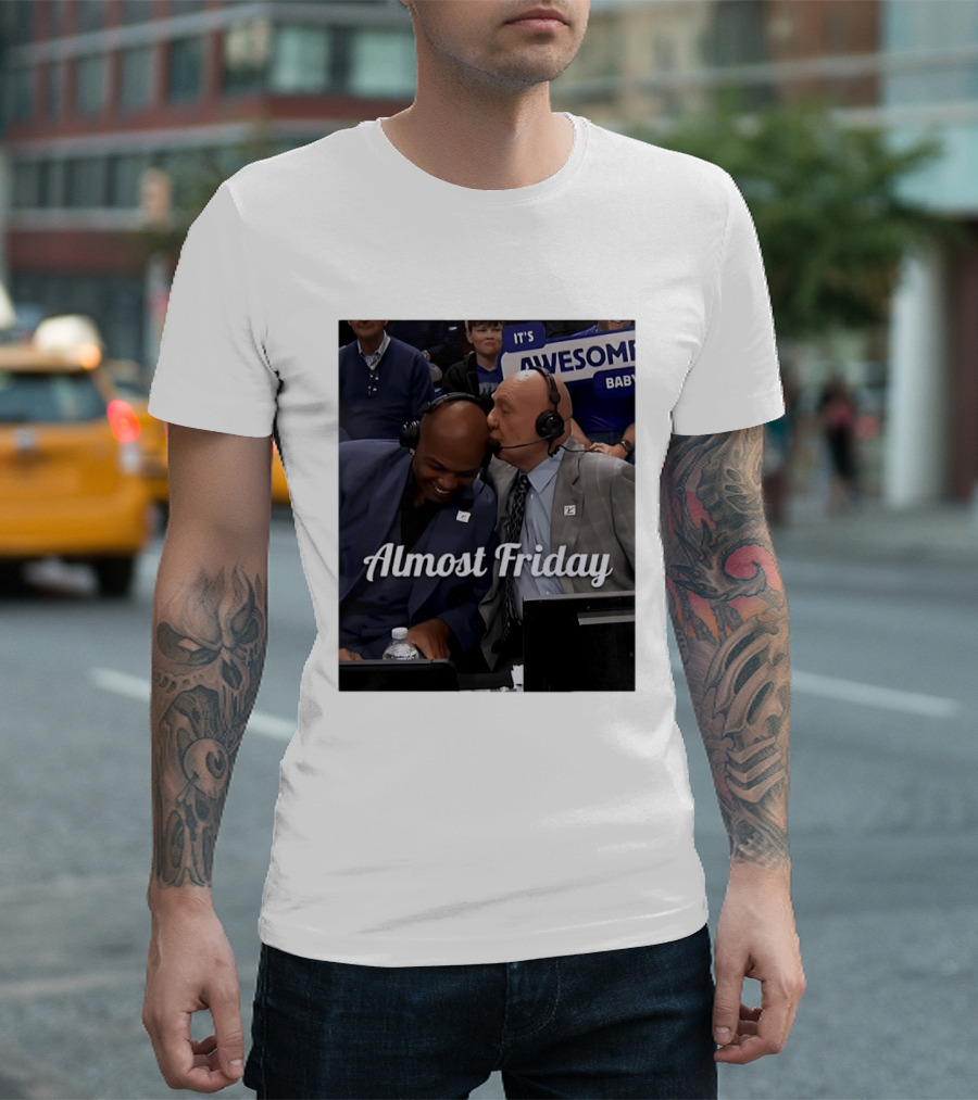 Dick Vitale Kissing Charles Barkley Almost Friday It's Awesome Baby T-Shirt